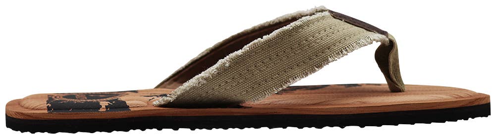 Norty Men's Memory Foam Foot-bed Sandals, Tan Canvas, Size 11