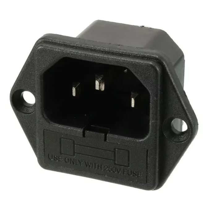 AC 250V 10A IEC320 C14 Male Power Cord Inlet Socket with Fuse Holder