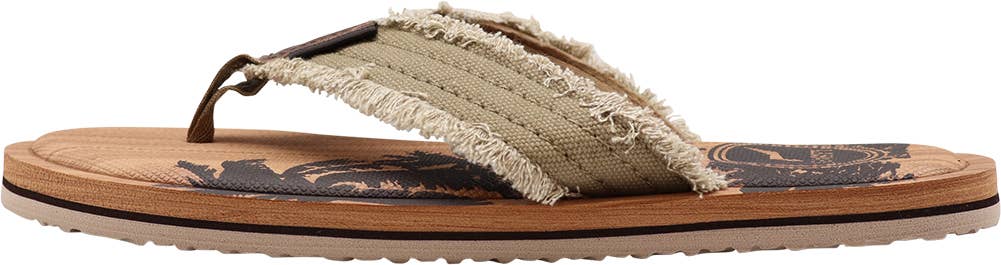 Norty Men's Memory Foam Foot-bed Sandals, Tan Canvas, Size 11