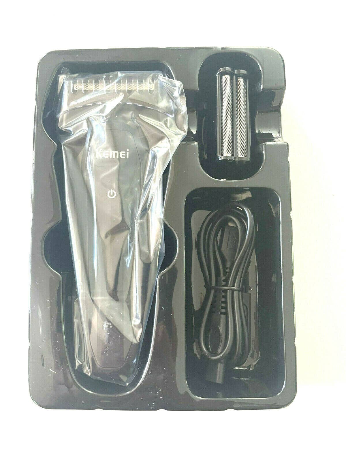 Kemei Men's Rechargeable Shaver With Two Blades, Face, Beard, Sideburns, and Mustache