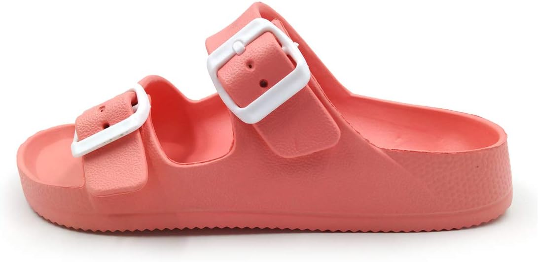 Asverd Kids Sandals Arch Support Double Buckle Slides