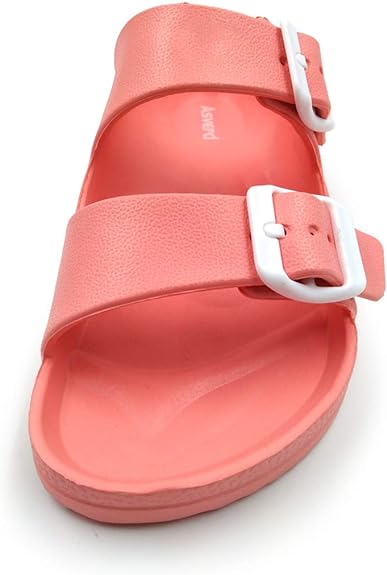 Asverd Kids Sandals Arch Support Double Buckle Slides