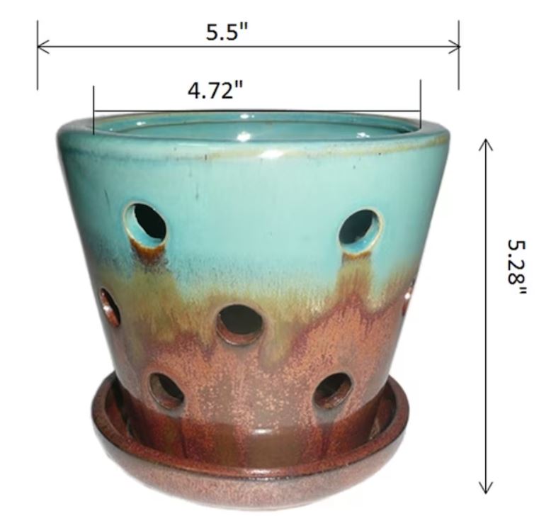 5.5-in W x 5.28-in H Copper Green Ceramic Contemporary/Modern Indoor/Outdoor Planter