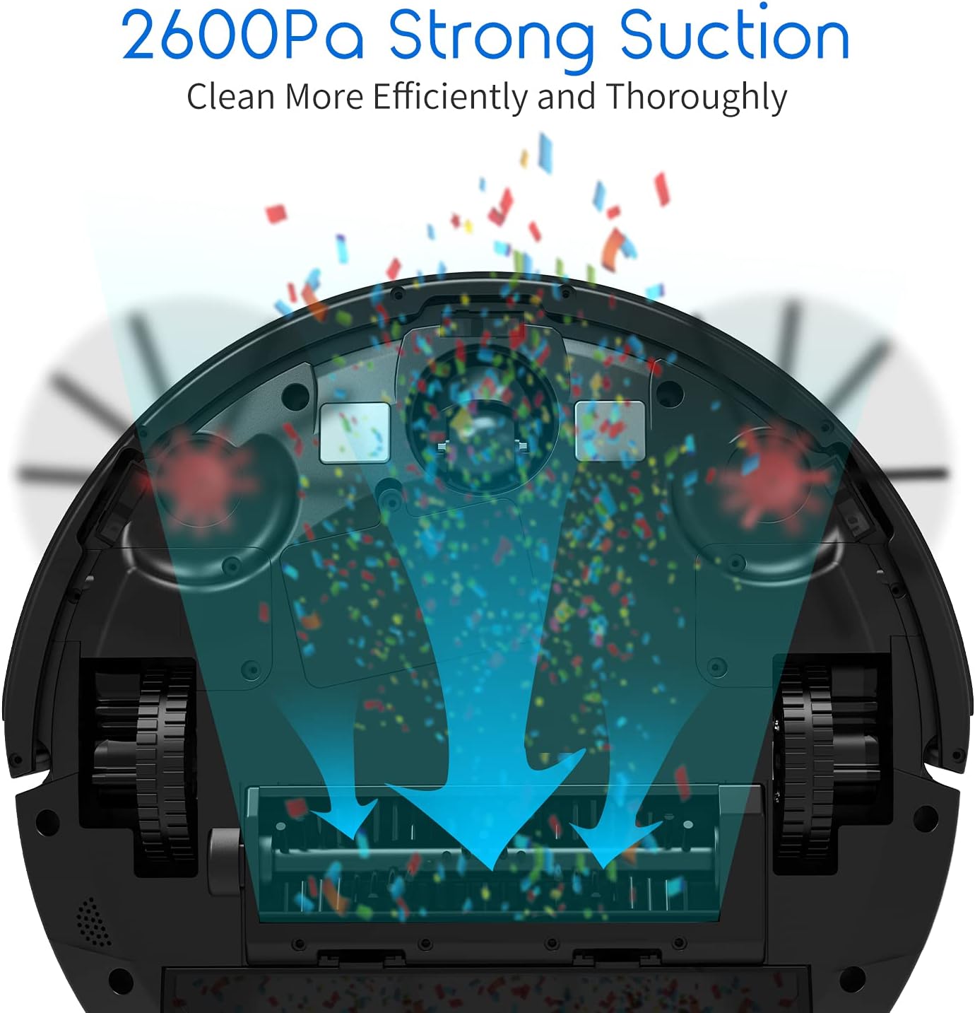 AIRROBO Robot Vacuum Cleaner, 2600Pa Strong Suction, WiFi Connected, App Control, Works with Alexa and Google Home, Self Charging, Ideal for Hard Floor, Carpet, Pet Hair, P10