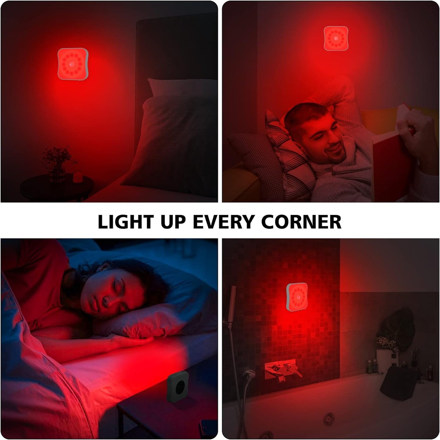 4-pack Indoor Rechargeable Motion Sensor Wireless Stick-on Night Lights