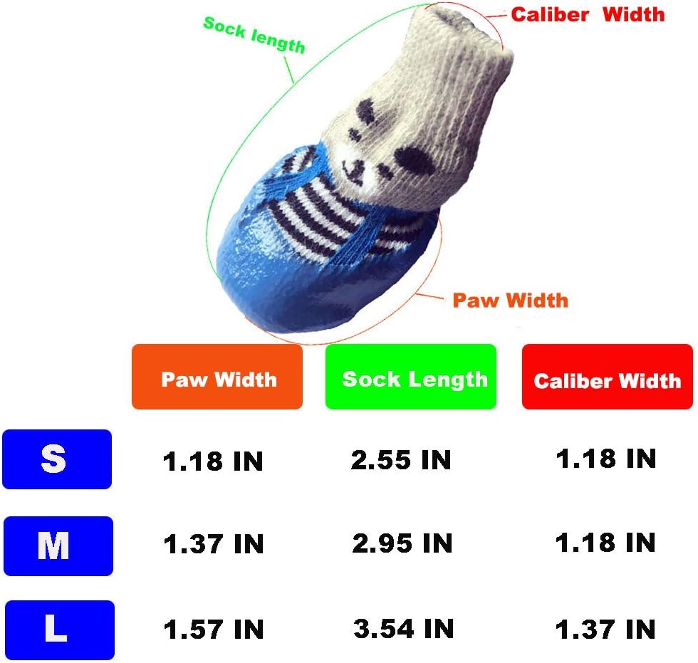 Dog Traction Socks with Grippers, Waterproof Non-Slip Dog Booties (Small, Blue)