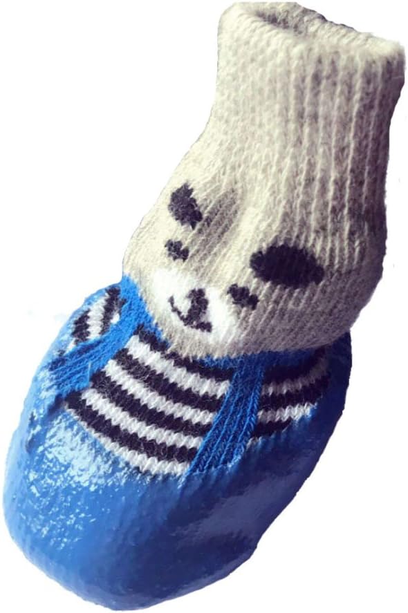 Dog Traction Socks with Grippers, Waterproof Non-Slip Dog Booties (Small, Blue)