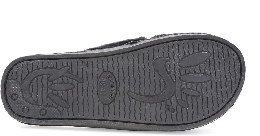 Women's Fuzzy Slippers Cross-Band Memory Foam House Slippers Open Toe