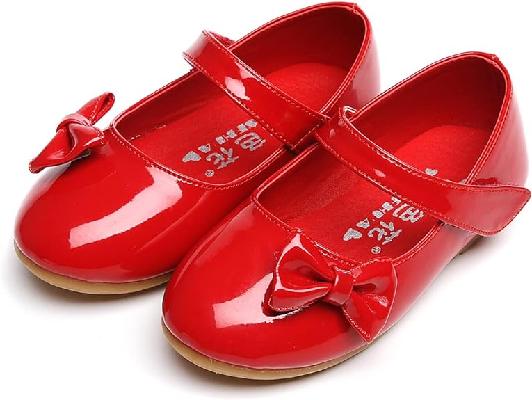Girl's Flat Shoes, Red, Size 3