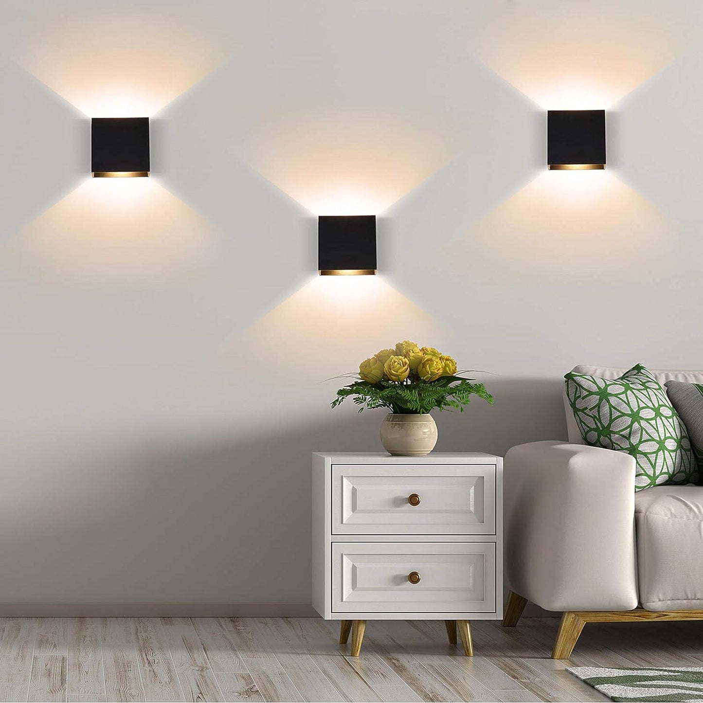 Lightess Up & Down Indoor Wall Sconce Dimmable 10W, Modern LED Mini Wall Lamp, Warm White, O1185TP, Black