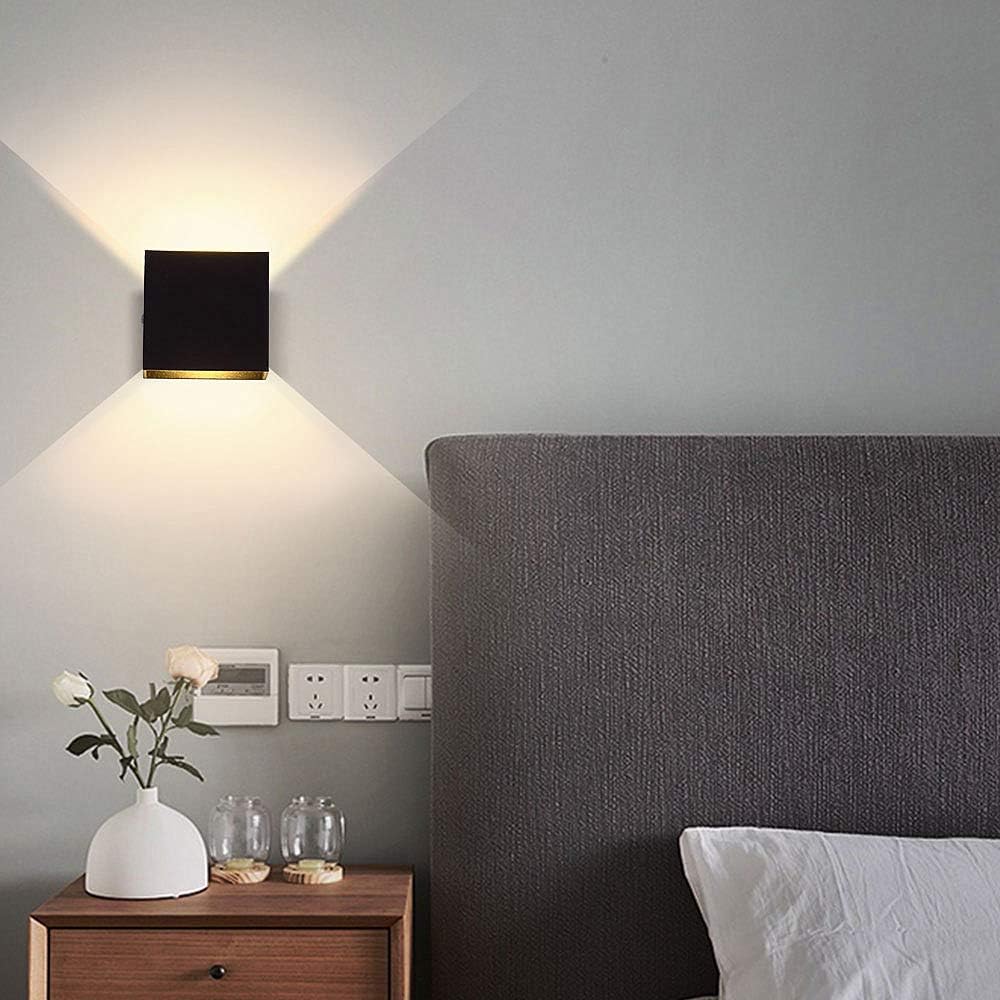 Lightess Up & Down Indoor Wall Sconce Dimmable 10W, Modern LED Mini Wall Lamp, Warm White, O1185TP, Black