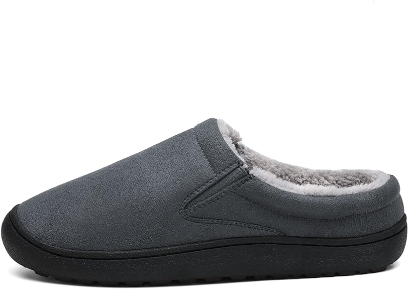 Men's Winter Foam Cozy House Slippers, Micro-suede Slip-on, Size 11