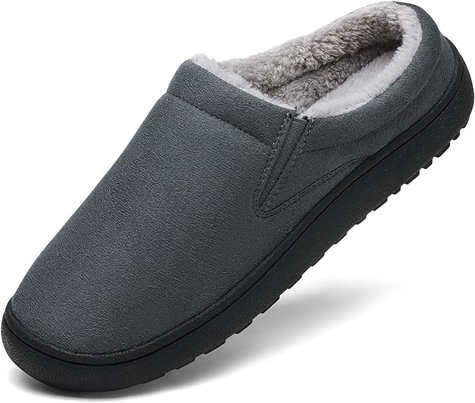 Men's Winter Foam Cozy House Slippers, Micro-suede Slip-on, Size 11