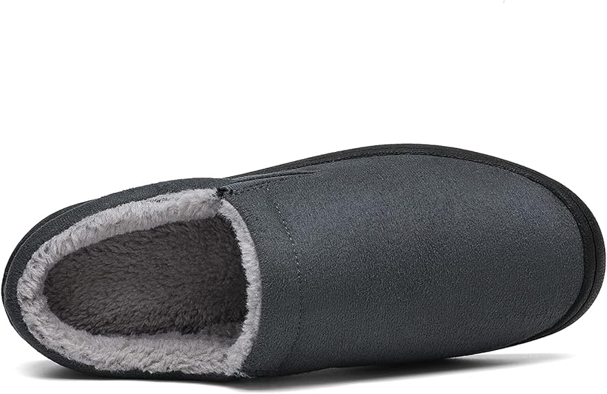 Men's Winter Foam Cozy House Slippers, Micro-suede Slip-on, Size 11