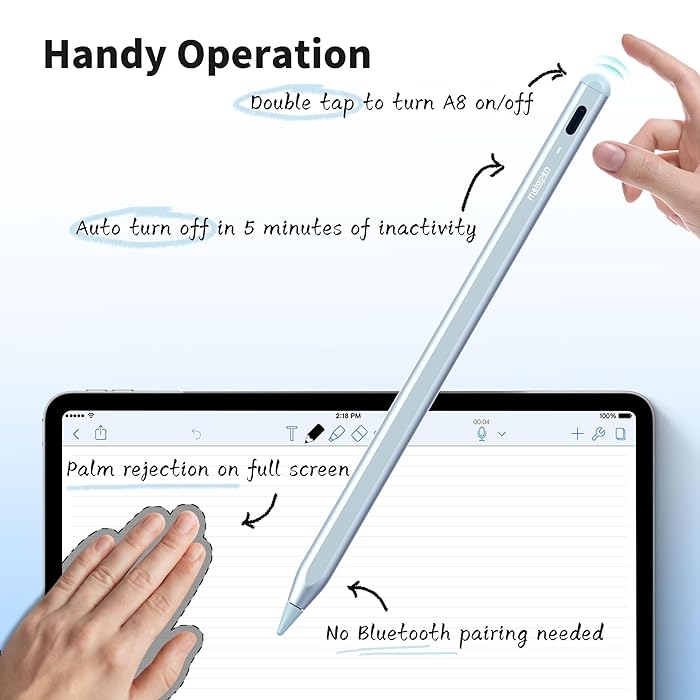 Metapen Pencil A8 Stylus Pen, white