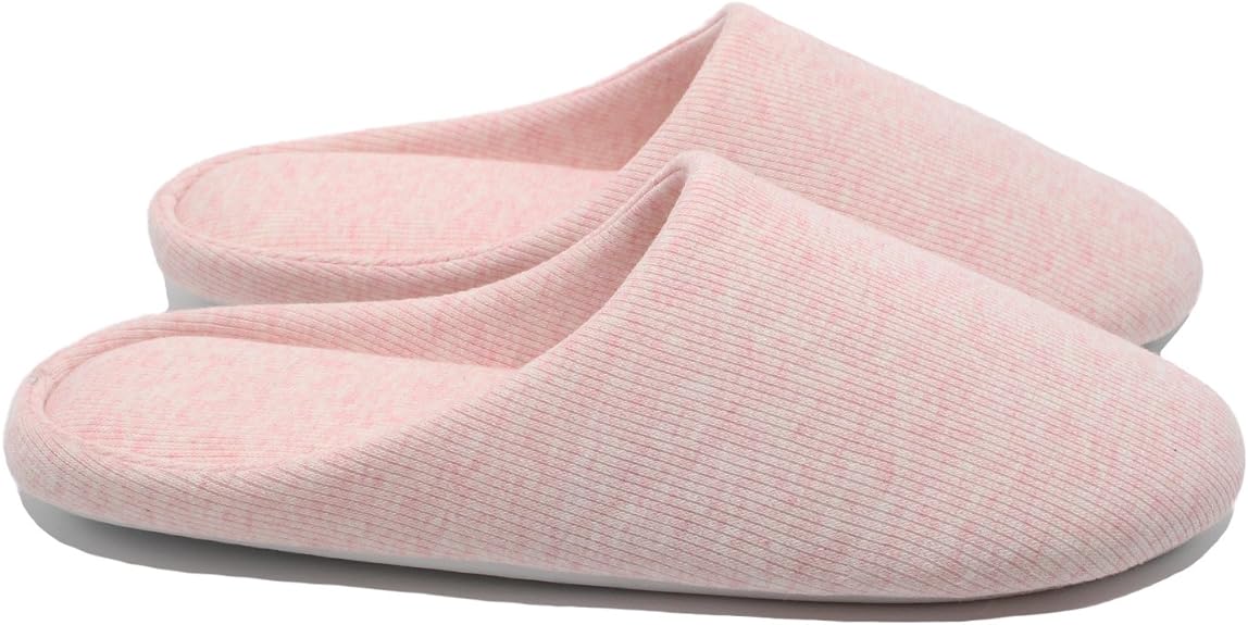 OFOOT Women's House Washable Cotton Memory Foam Slippers, Size 5-6
