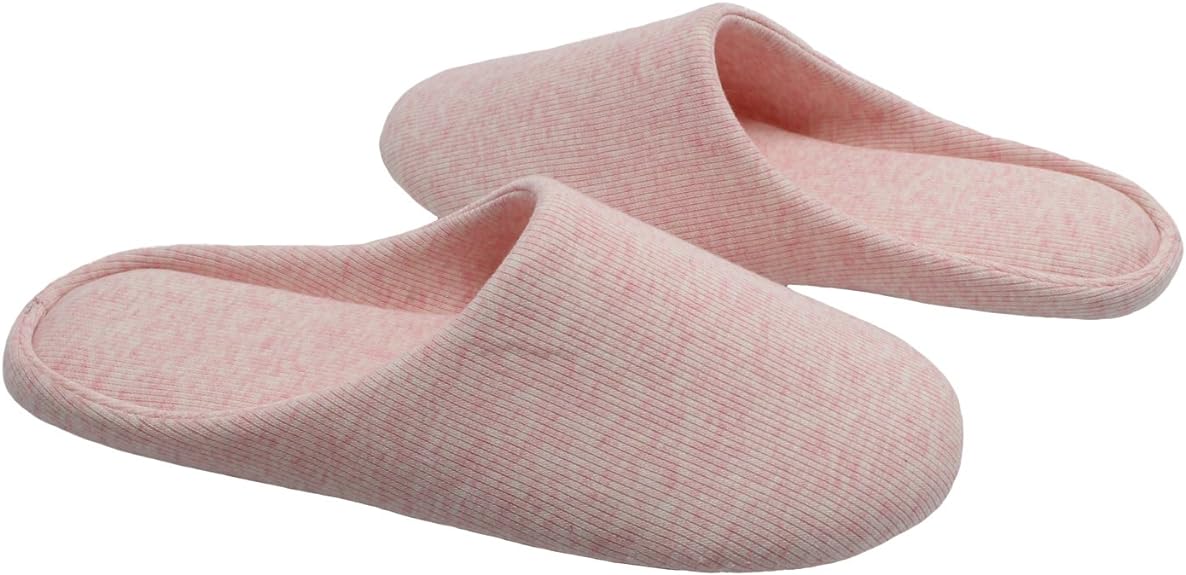 OFOOT Women's House Washable Cotton Memory Foam Slippers, Size 5-6
