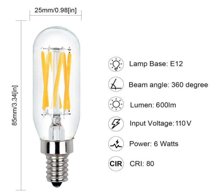 Kindeep T8 LED Bulb (6 Pack - Warm White)