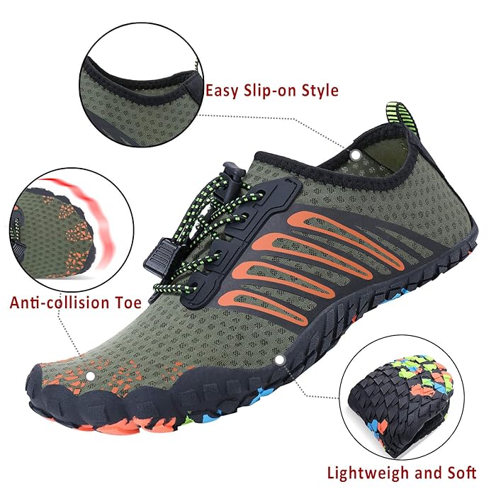 Wonesion Quick Dry Water Shoes, Unisex