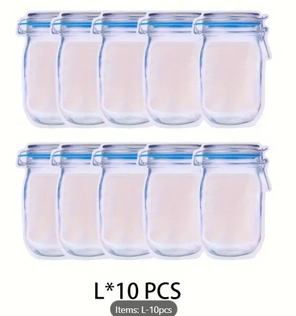 Reusable Mason Jar Design Food Storage, Clear Blue, 500 ml