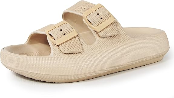 Men's Pillow Sandals with Adjustable Buckles & Thick Sole, Size 11