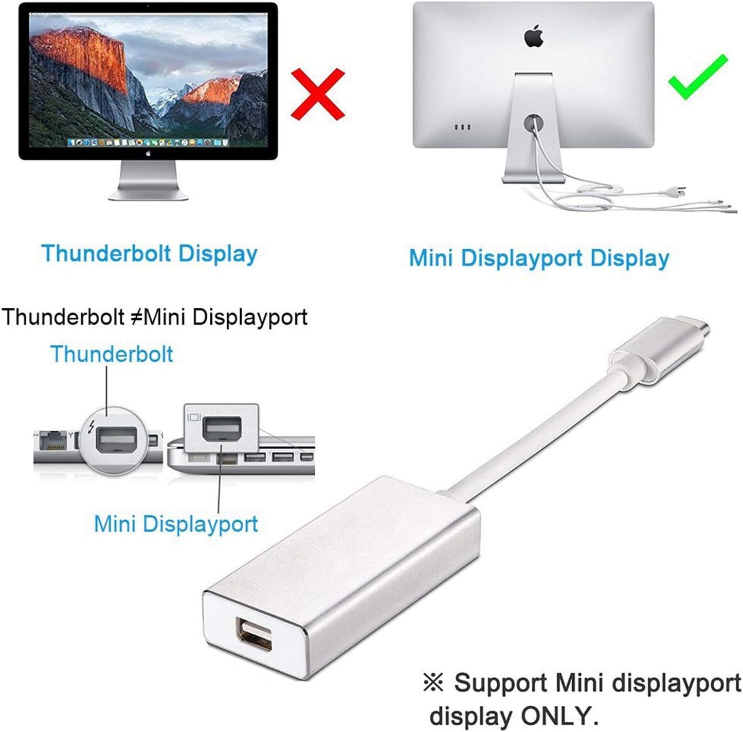 4K USB 3.1 Type-C To Mini DP Adapter 10Gbps