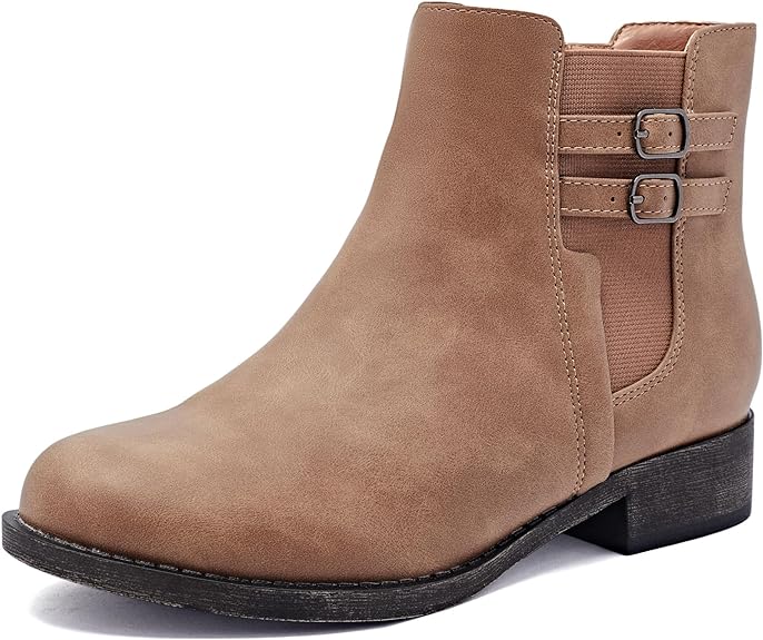 Veittes Women's Ankle Boots, Classy Fashion Comfy Chunky Heel Side Zipper Short Booties, (Size 9.5)