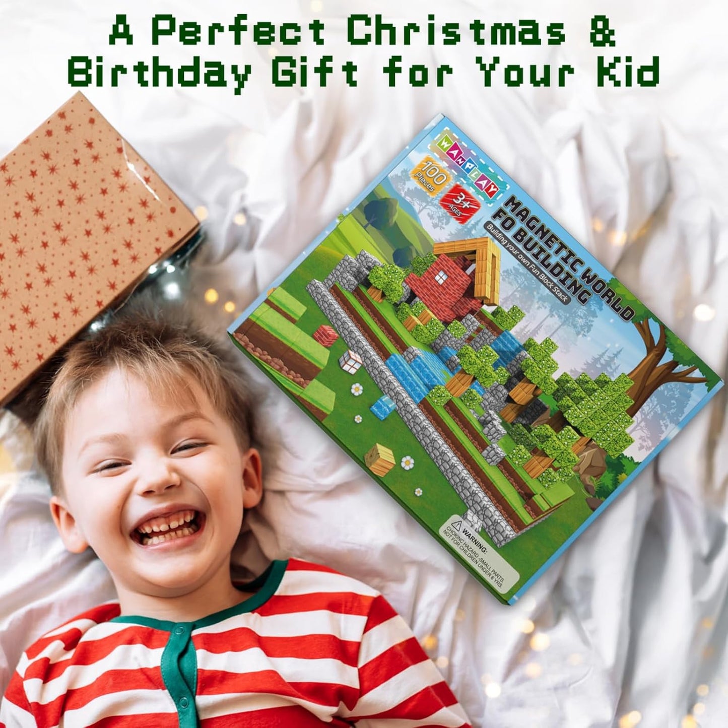 Magnetic Blocks, 100PCS Magnetic Building Blocks for Kids, Build Mine Magnet World Set STEM