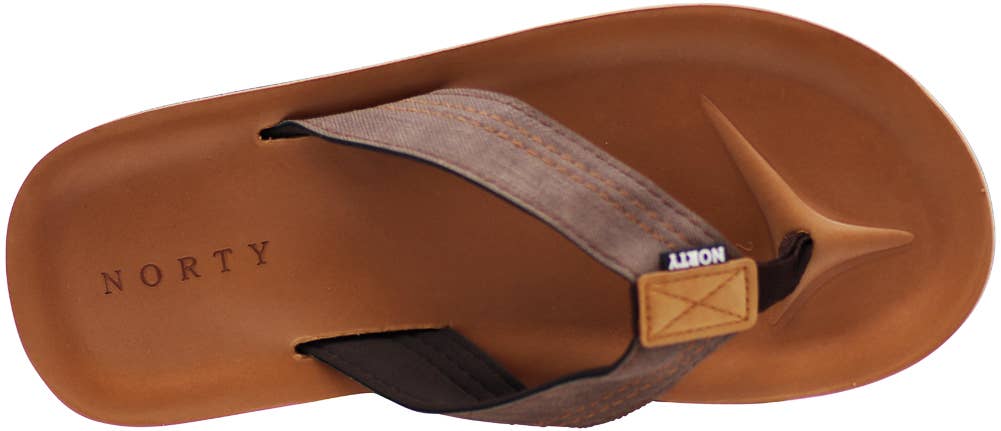 Norty Men's Soft EVA Sandal 41450, Brown Twill, Size 11