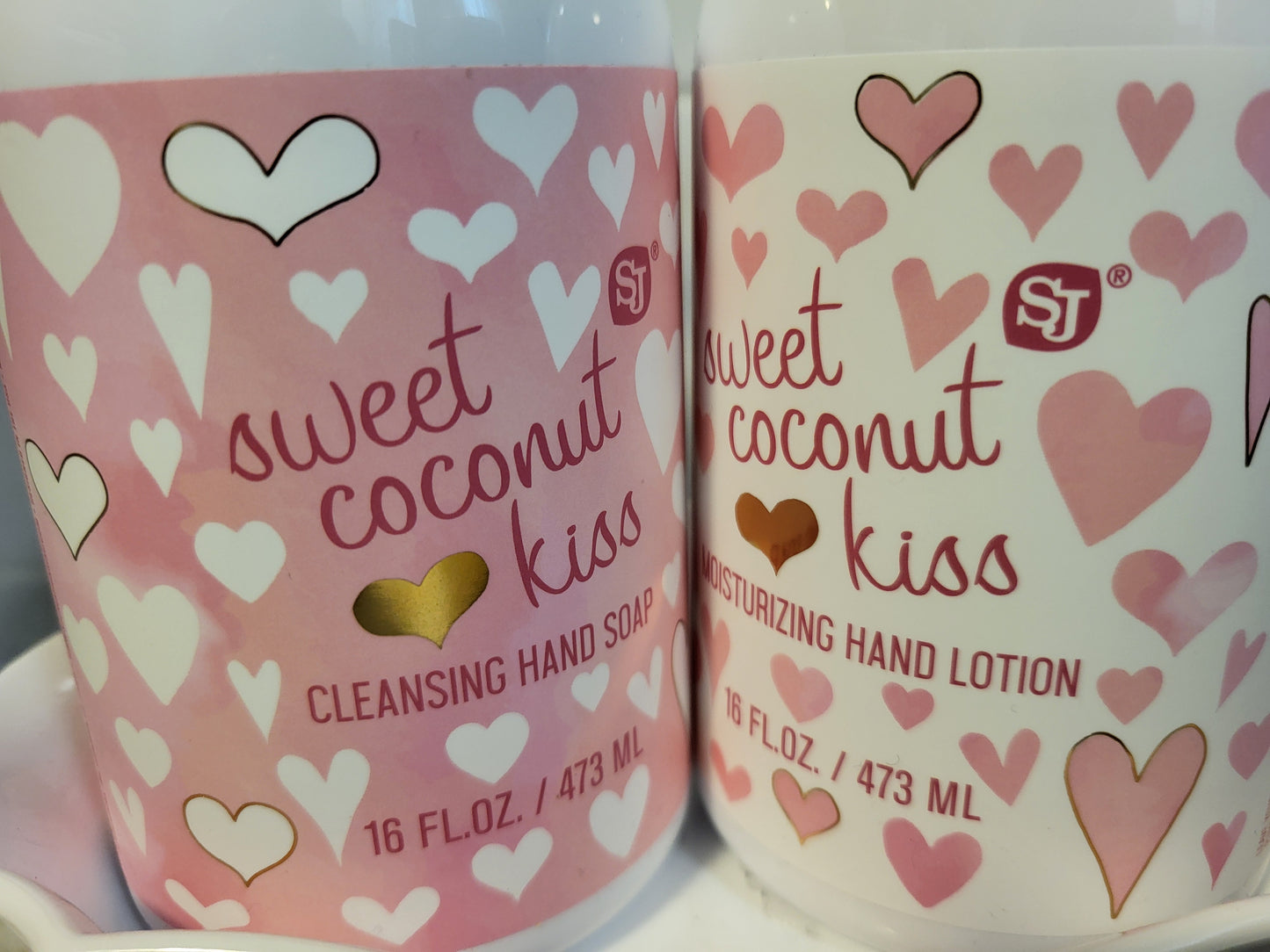 SJ Sweet Coconut Kiss Moisturizing Hand Lotion, Cleansing Hand Soap Set