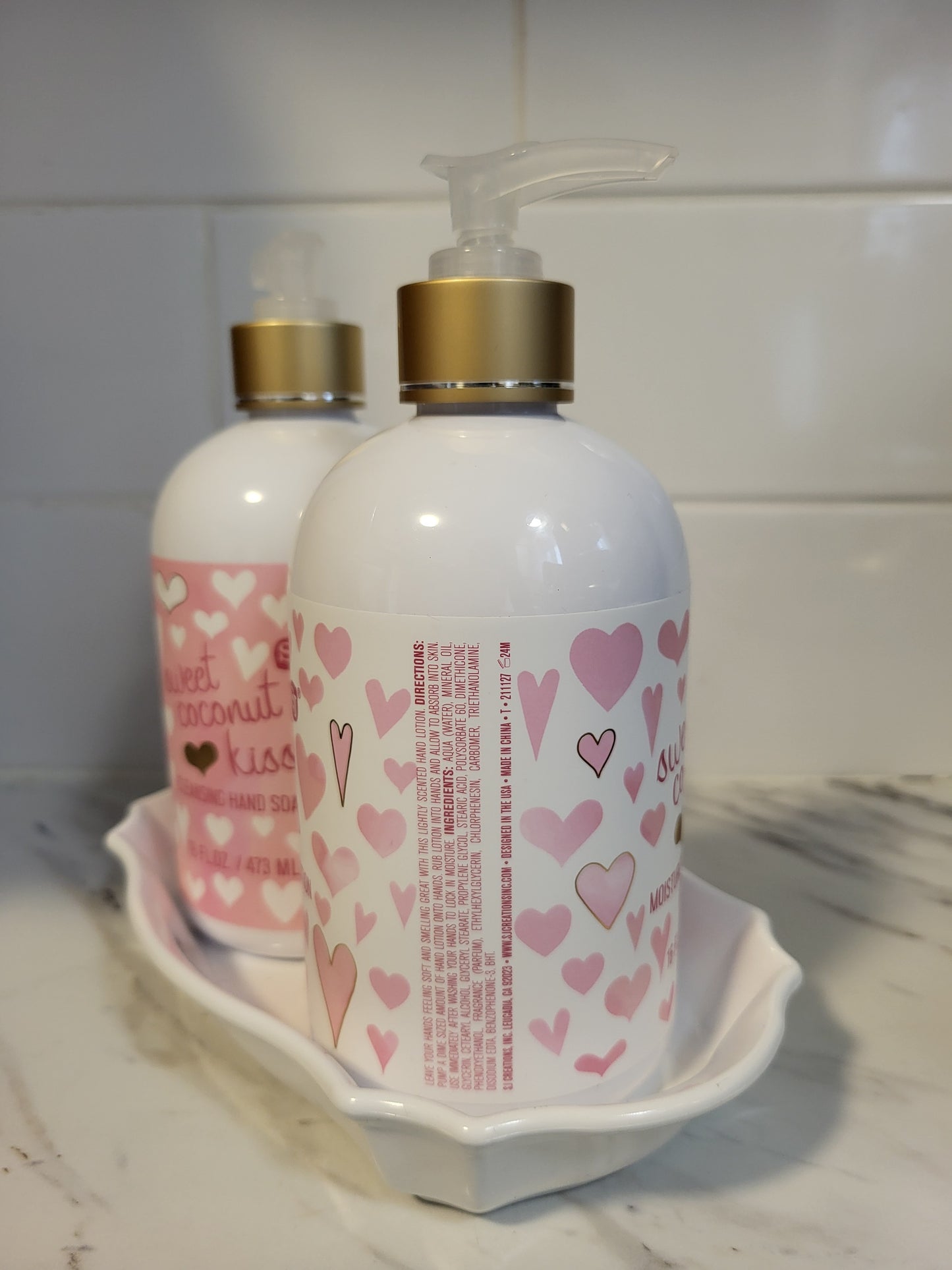 SJ Sweet Coconut Kiss Moisturizing Hand Lotion, Cleansing Hand Soap Set