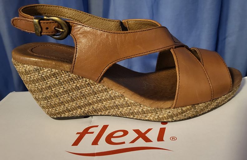 Flexi Tabaco Women's Wedge Heel Slippers, 10905, Size: 6 (US)