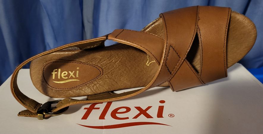 Flexi Tabaco Women's Wedge Heel Slippers, 10905, Size: 6 (US)