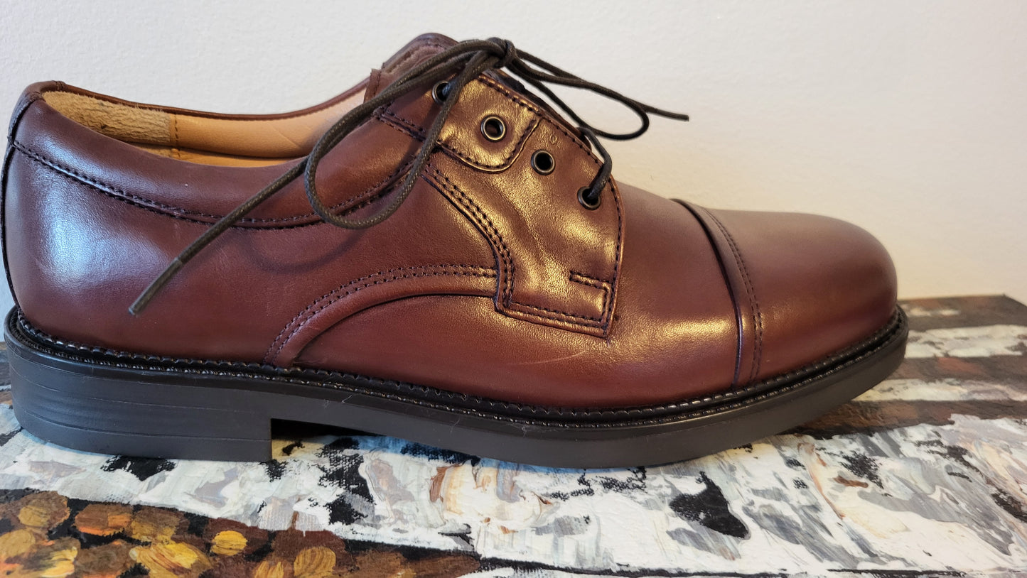 Bostonian Strada Men Cap Toe Brown Leather Oxford Shoes (22712), Size 8.5 (US)