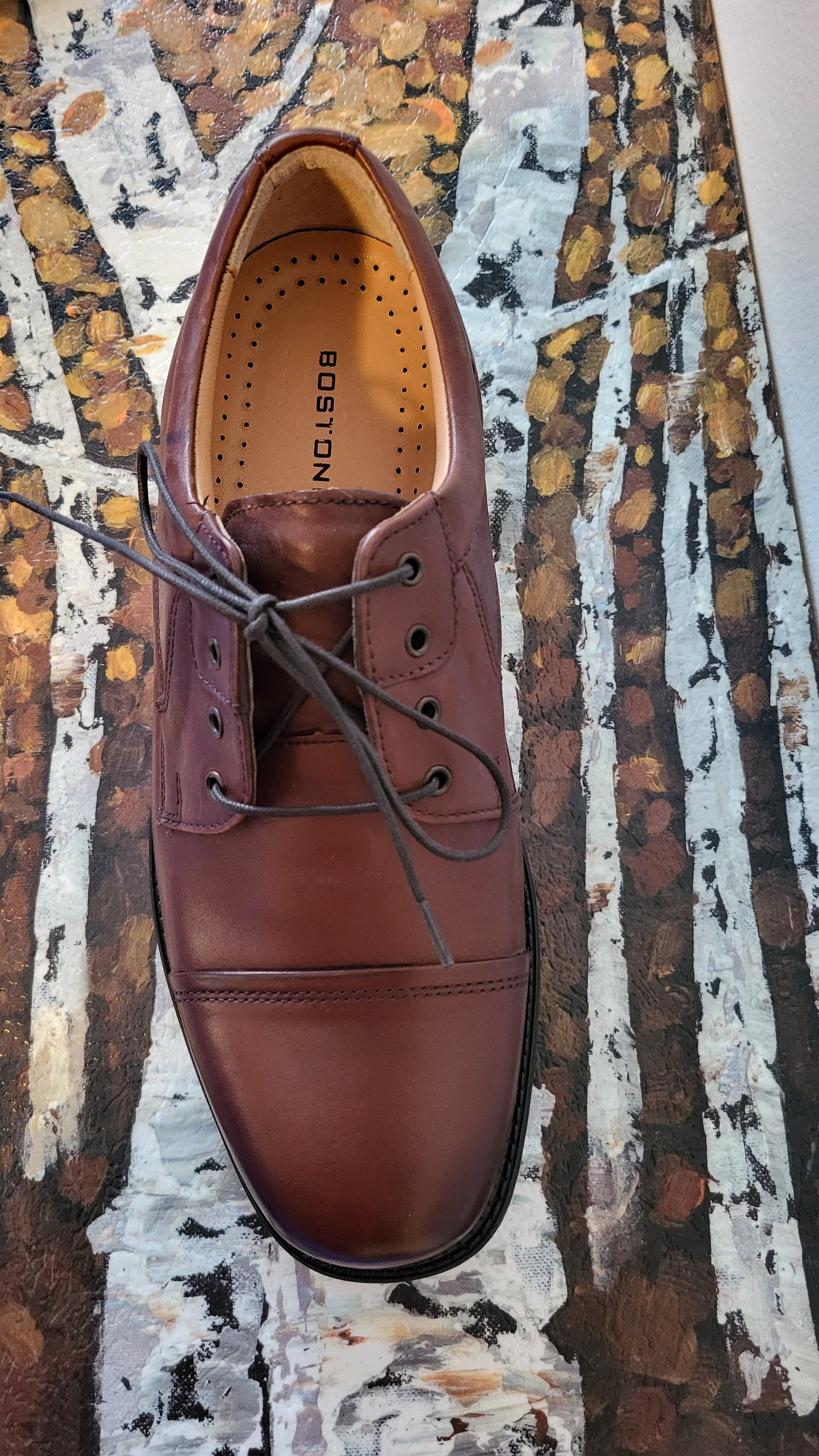 Bostonian Strada Men Cap Toe Brown Leather Oxford Shoes (22712), Size 8.5 (US)