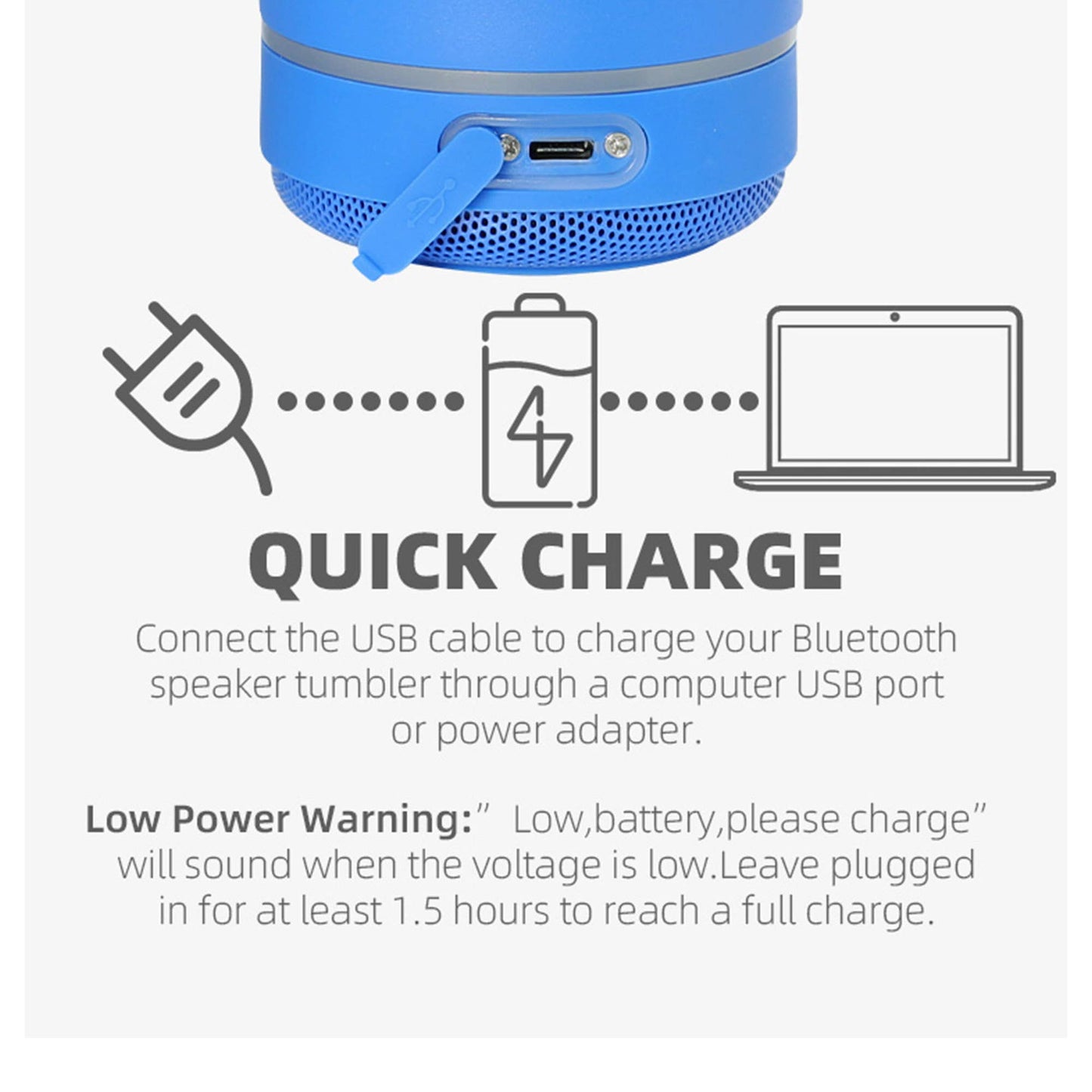Bluetooth Speaker Tumbler (550 ml) with Spill Proof Lid