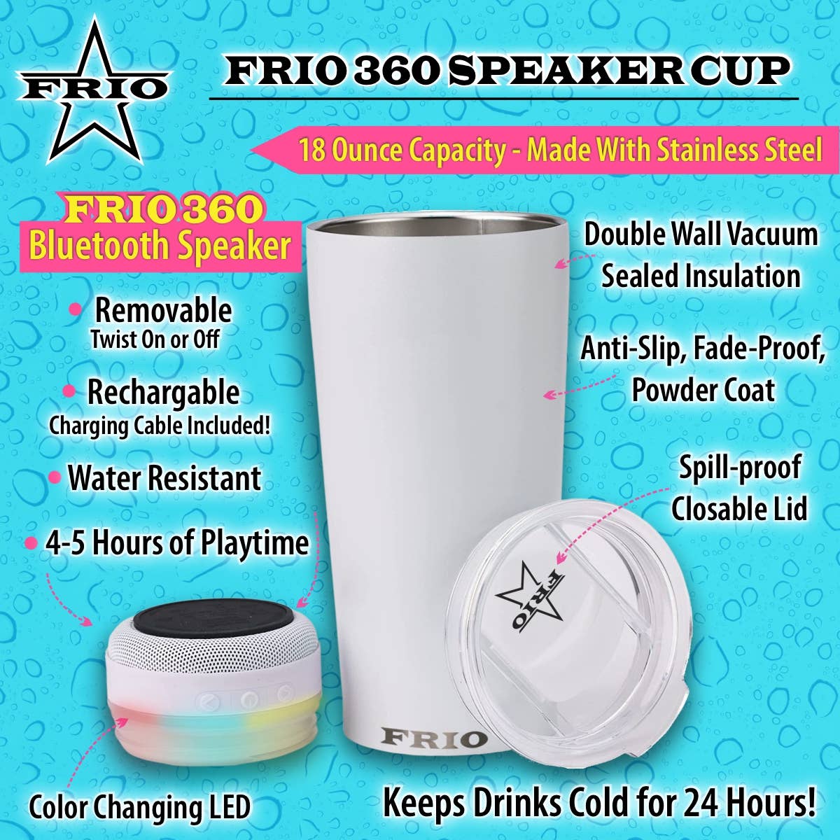 Frio 360 Bluetooth Speaker Cup (18 oz.)