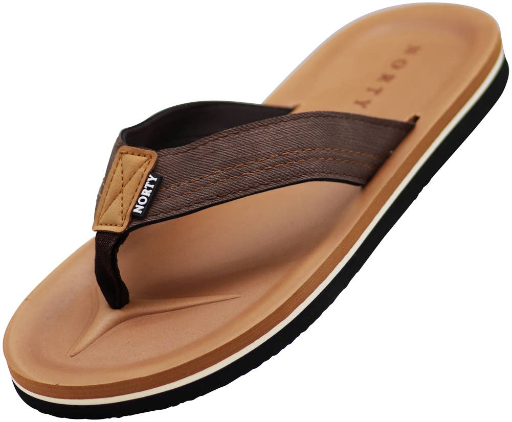 Norty Men's Soft EVA Sandal 41450, Brown Twill
