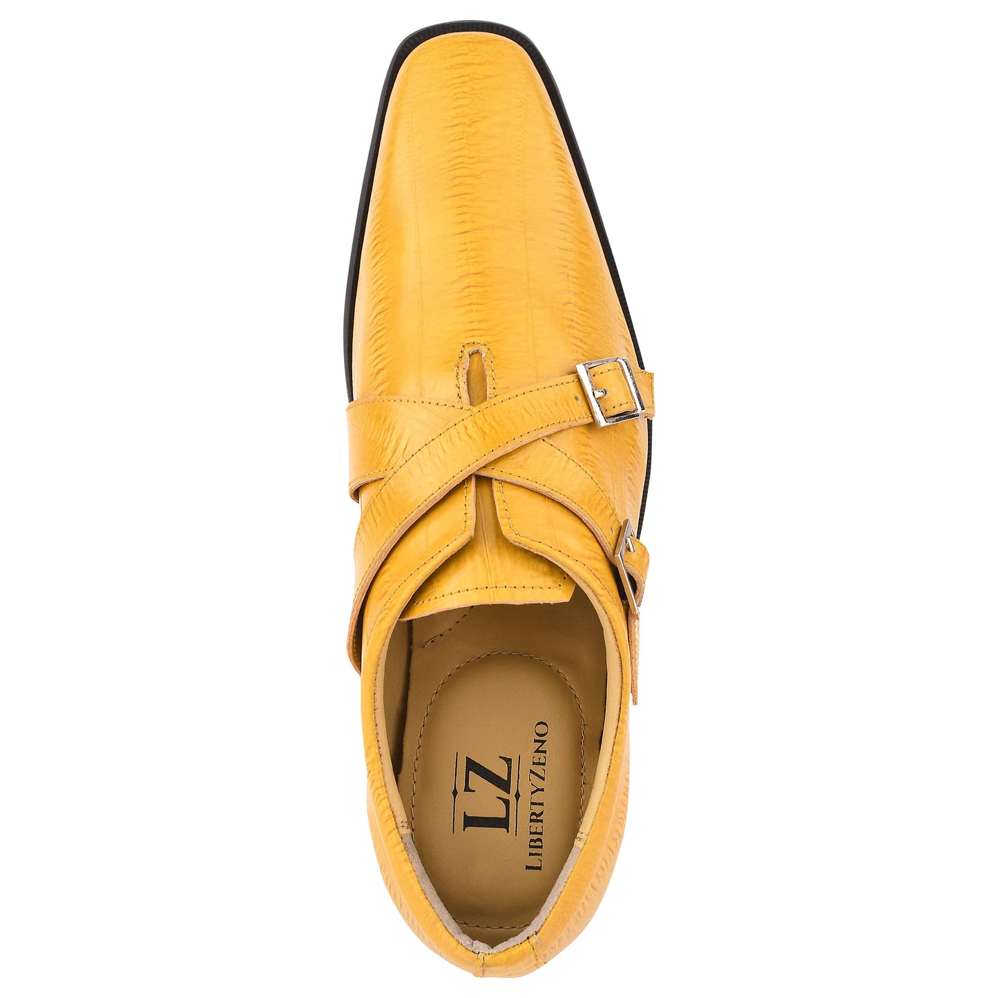 LIBERTYZENO Donna Men Leather Monk Strap Shoes