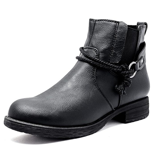 Ataiwee Women's Ankle Boots, Classic Low Heel Comfy Short Booties, Size 7