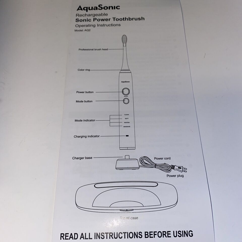 Aquasonic Black Series Ultra Whitening Power Toothbrush