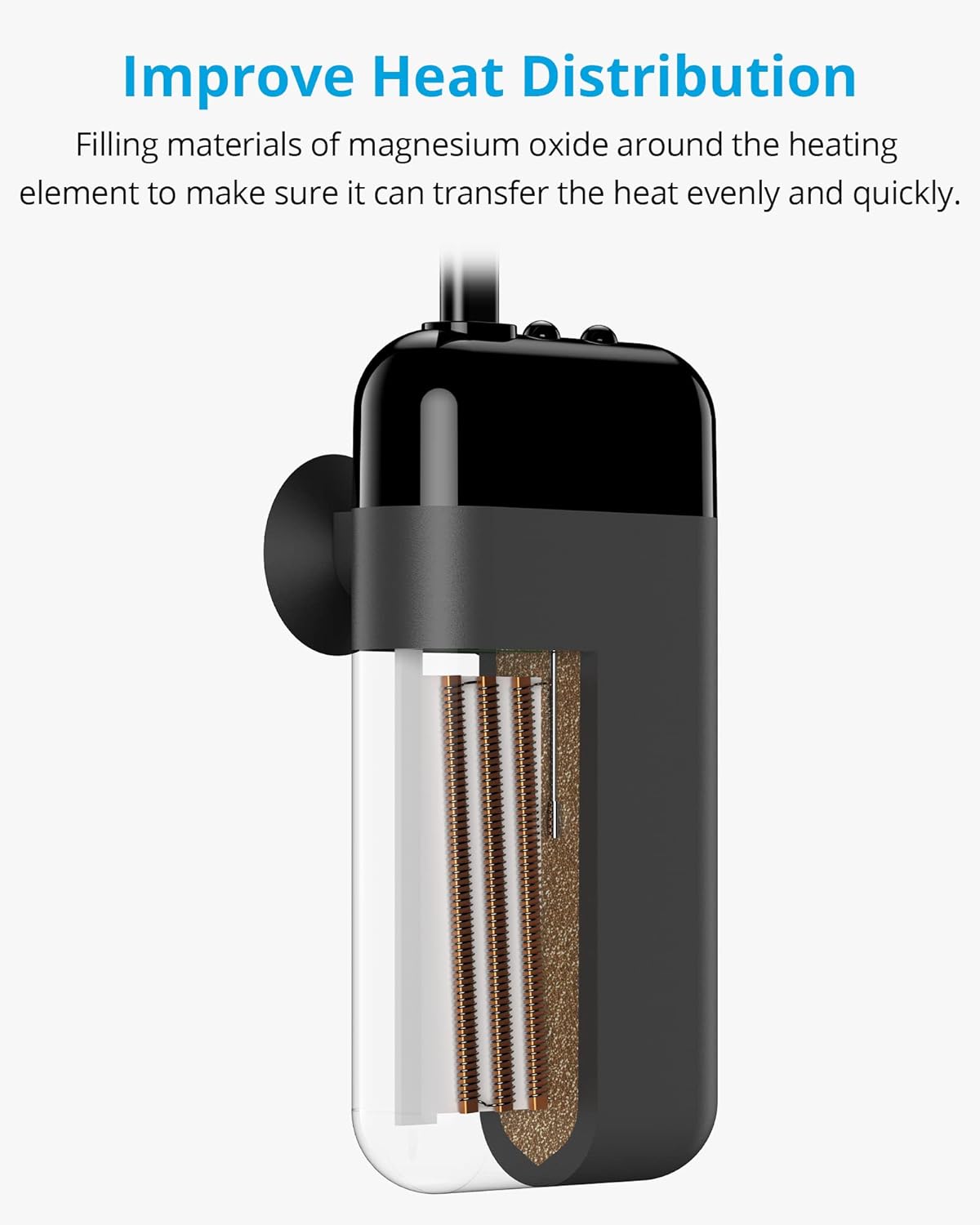 NICREW Submersible Aquarium Mini Heater, Small Betta Fish Tank Heater with Electronic Thermostat, 25W