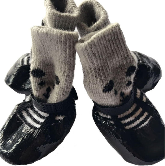Dog Traction Socks with Grippers, Waterproof Non-Slip Dog Booties (Small, Blue)
