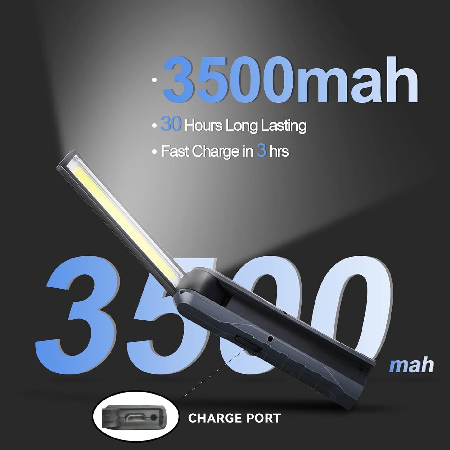 Foldable Magnetic Rechargeable 800 Lumens LED Mechanic Work Light
