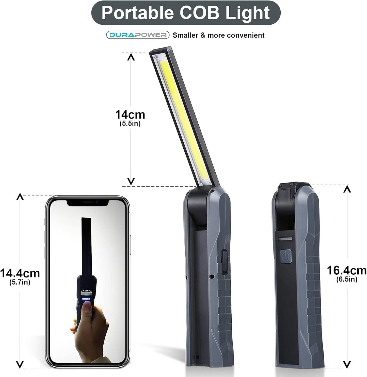 Foldable Magnetic Rechargeable 800 Lumens LED Mechanic Work Light