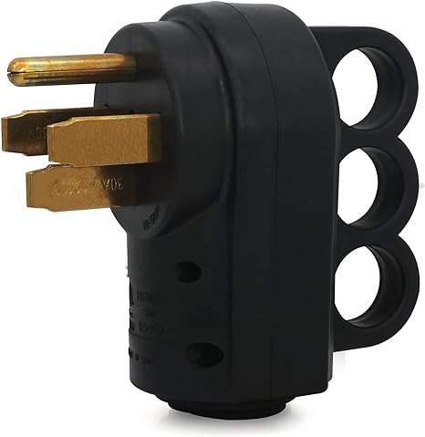 50 Amp 14-50P Heavy Duty 125V/250V 4 Prong Electrical Power Connector Extension Cord End with Easy to Grip Handle