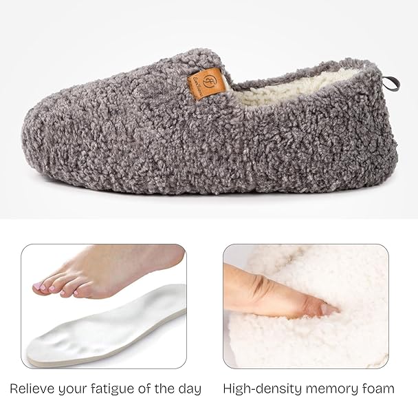 EverFoams Women's Slip-On Home Slippers, Soft Memory Foam House Slippers for Ladies Indoor, Size 11-12