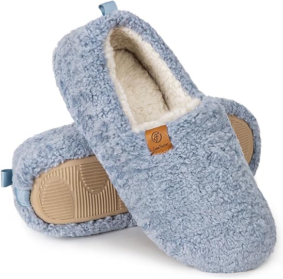 EverFoams Women's Slip-On Home Slippers, Soft Memory Foam House Slippers for Ladies Indoor, Size 11-12