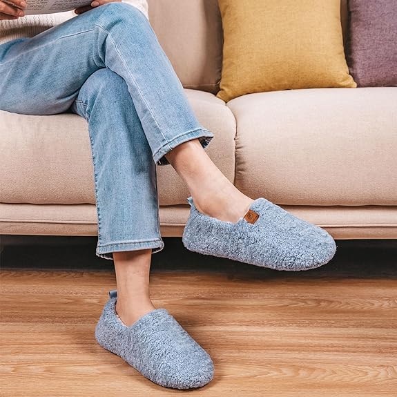 EverFoams Women's Slip-On Home Slippers, Soft Memory Foam House Slippers for Ladies Indoor, Size 11-12