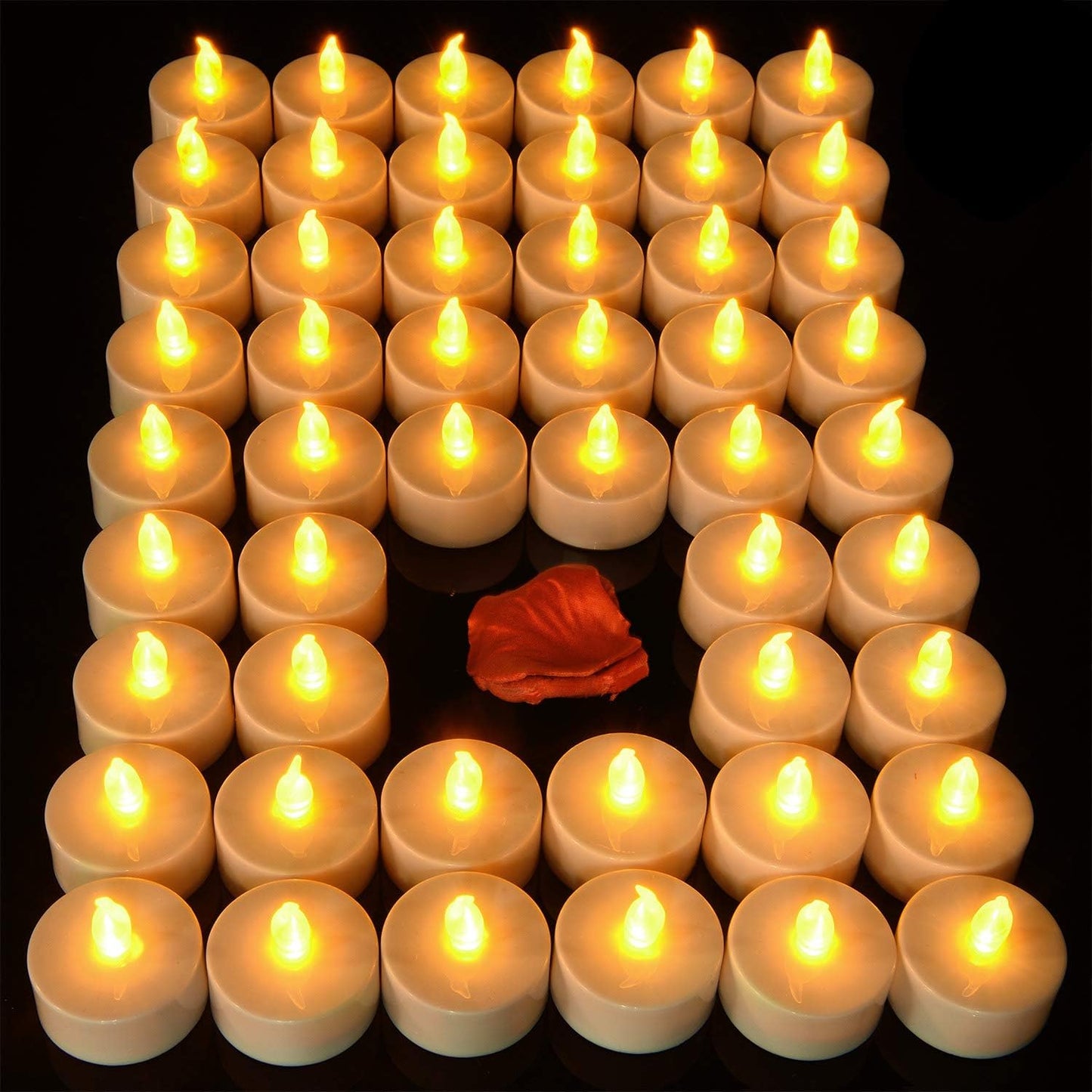 Pandaing 50-pack Unscented Flameless Tealight Candles With Batteries